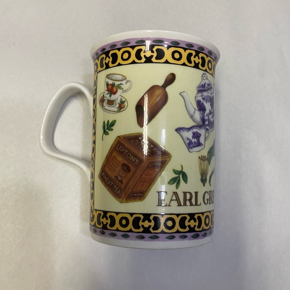 Vintage Roy Kirkham Tea Mug Fine Bone China Earl Grey England UK 1990s 90s